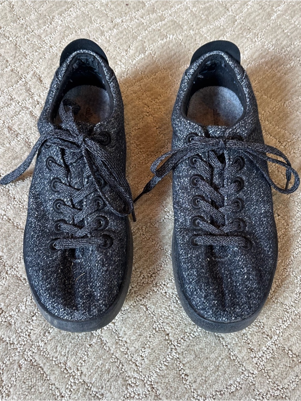 AllBirds Gray Wool Blend Lace-Up Sneakers
